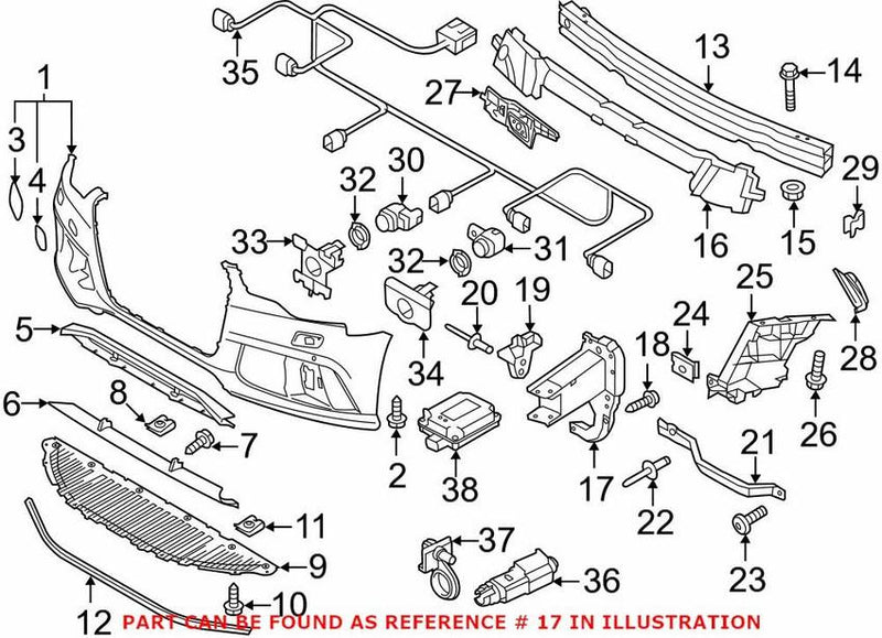 Genuine VW/Audi Bumper Impact Bar Bracket – Front Driver Side 4G0807133B