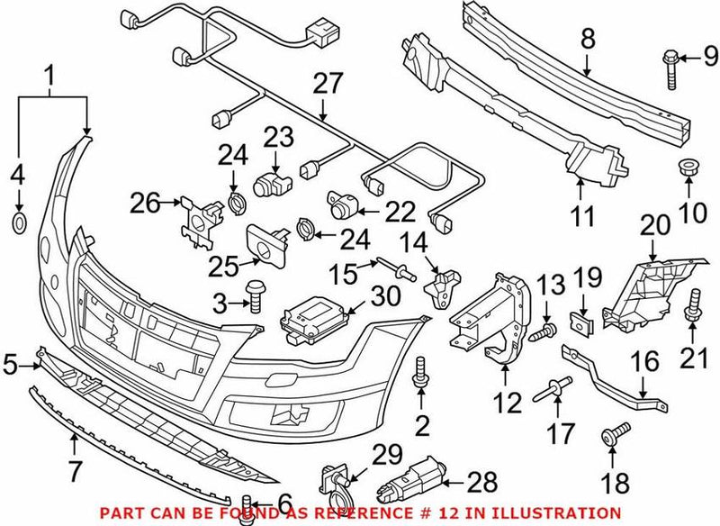 Genuine VW/Audi Bumper Impact Bar Bracket – Front Passenger Side 4G0807134F