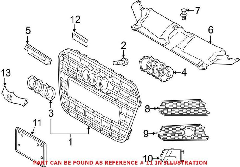 Genuine VW/Audi License Plate Bracket – Front 4G0807285AD3FZ