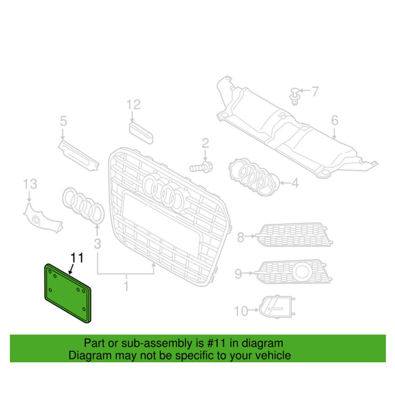 Genuine VW/Audi License Plate Bracket – Front 4G0807285ADT94