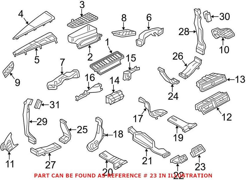 Genuine VW/Audi Console Air Vent – Front 4G0819203C6PS