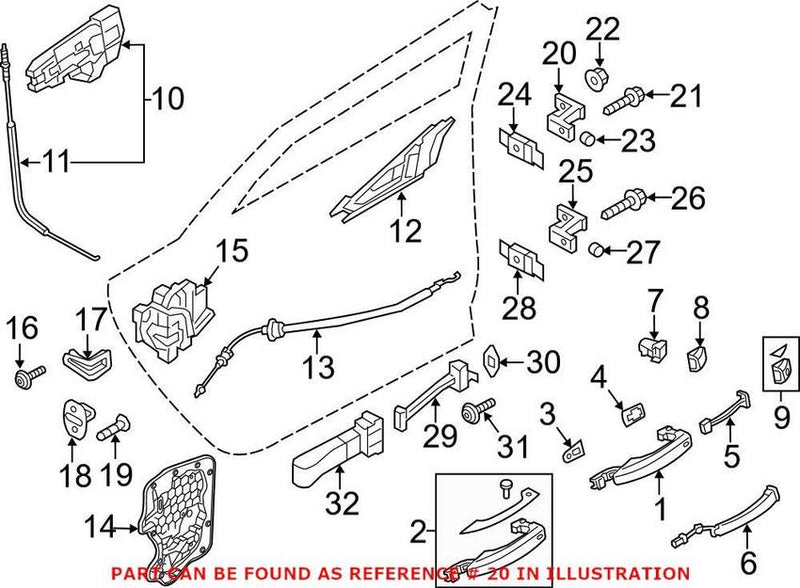 Genuine VW/Audi Door Hinge – Rear Passenger Side Upper 4G0831402C