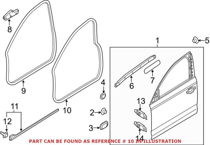 Genuine VW/Audi Door Seal – Front Outer 4G0837911A