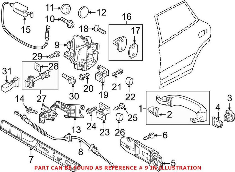 VW Door Latch Assembly – Rear Passenger Side 4G0839016A