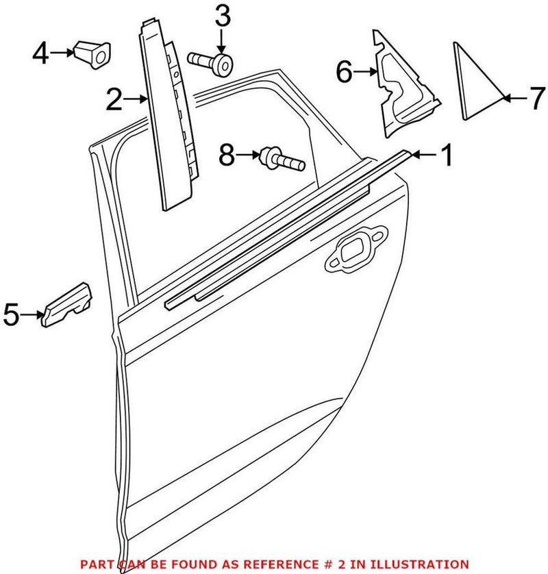 Genuine VW/Audi Door Applique – Rear Driver Side Forward 4G0839901B5FQ
