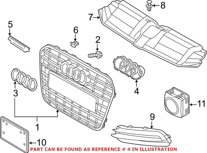 Genuine VW/Audi Grille Emblem Bracket 4G0853037