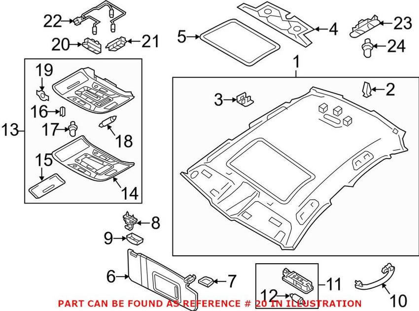 Genuine VW/Audi Sunroof Switch 4G0959613ET1