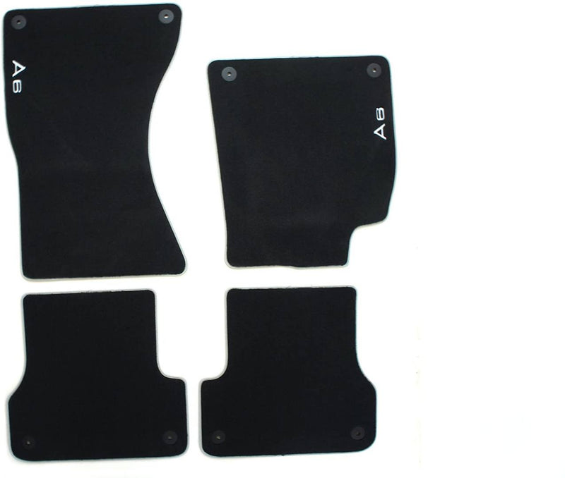 Floor Mat Set – Front and Rear (Black w/ A6 Logo)