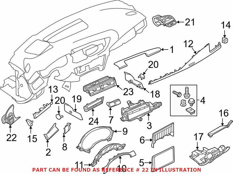 Genuine VW/Audi Dashboard Air Vent – Driver Side 4G1820901E6PS