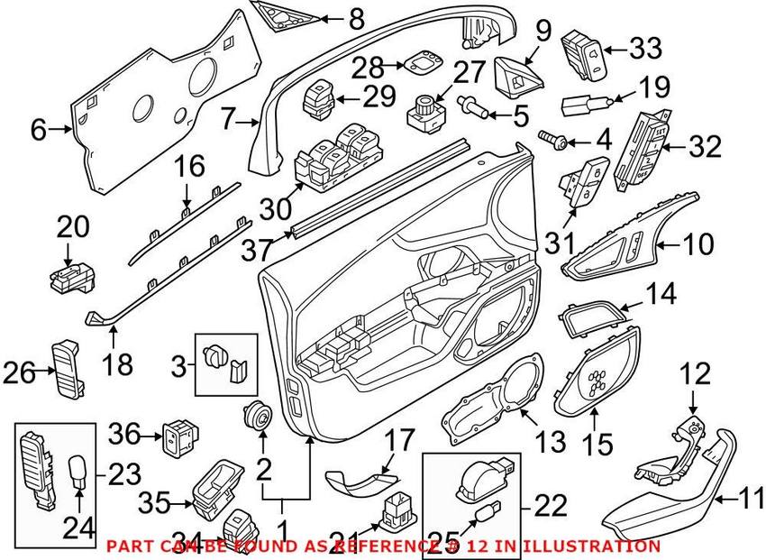 Genuine VW/Audi Door Window Switch Bezel – Front Driver Side 4G1867171A6PS