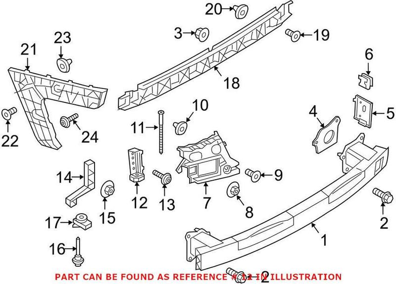 Genuine VW/Audi Bumper Cover Support Rail – Rear Passenger Side 4G5807890A