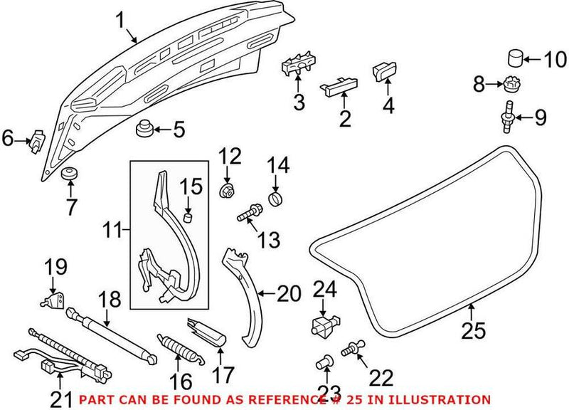Genuine VW/Audi Deck Lid Seal – Rear 4G5827705D