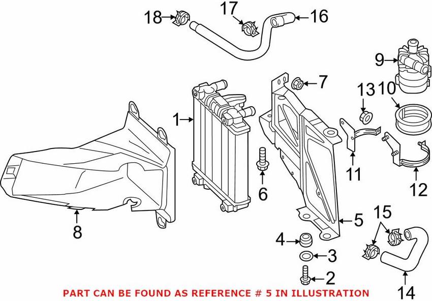 Genuine VW/Audi Radiator Mount Bracket 4G8121261A