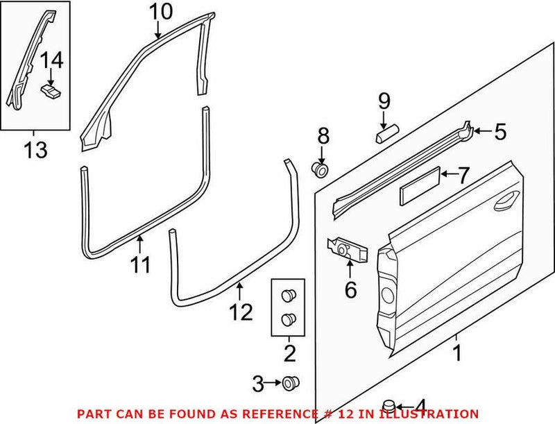 Genuine VW/Audi Door Seal – Front 4G8837911