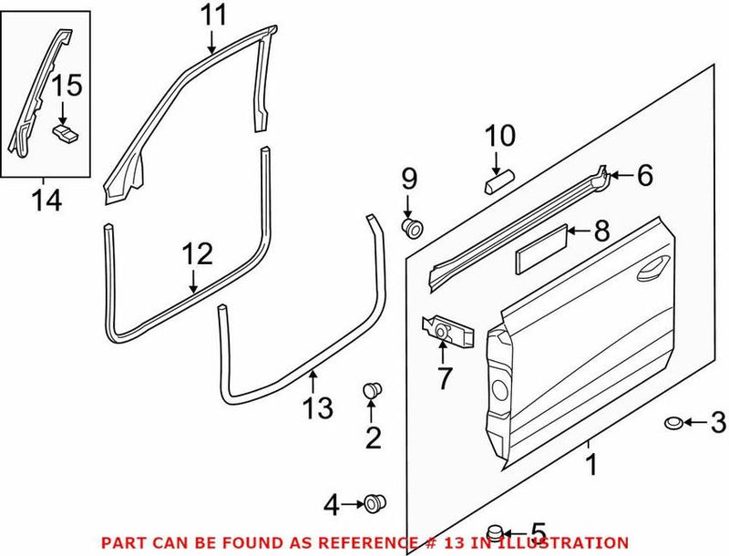 Genuine VW/Audi Door Seal – Front Driver Side Outer 4G8837911