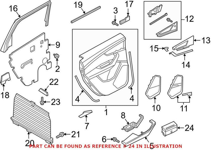Genuine VW/Audi Ash Tray – Rear Passenger Side 4G8857406BA4