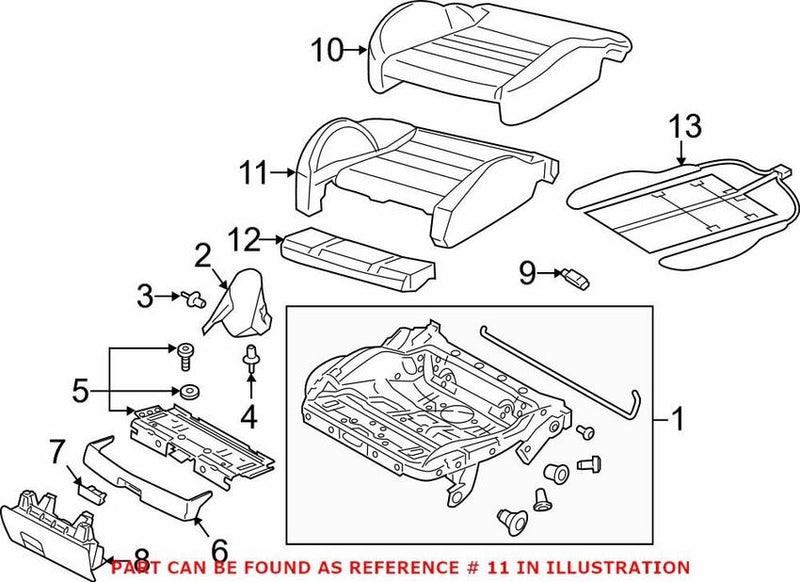 Genuine VW/Audi Seat Cushion Pad – Front Passenger Side 4G8898522AC