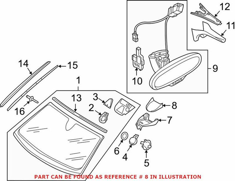 Genuine VW/Audi Interior Rear View Mirror Cap 4G8907299EP5