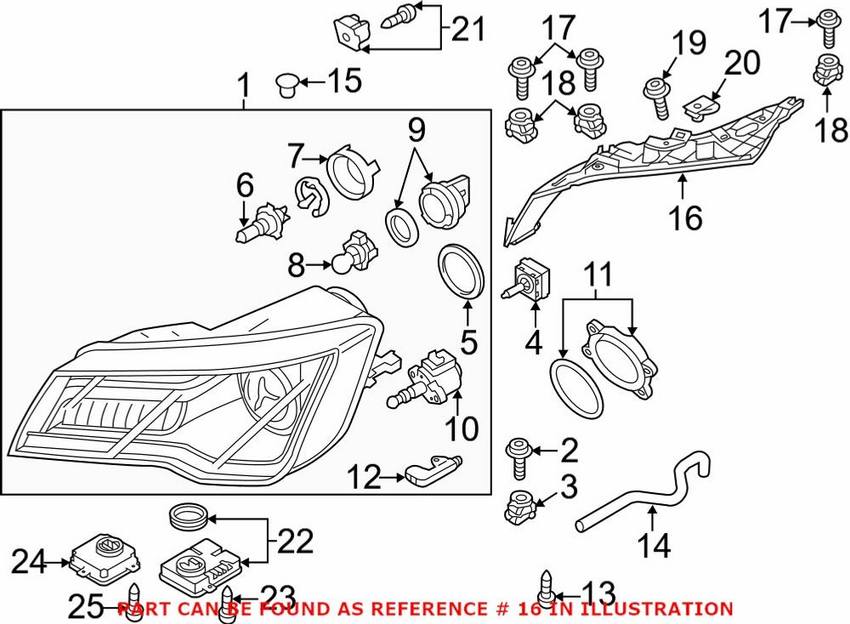Genuine VW/Audi Headlight Bracket – Driver Side 4G8941453A