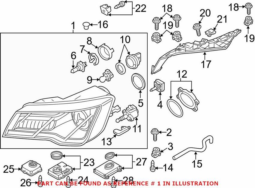 Genuine VW/Audi Headlight Assembly – Front Passenger Side 4G8941754B