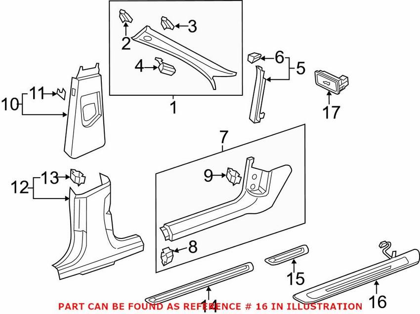 Genuine VW/Audi Courtesy Light – Rear Driver Side 4G8947423C