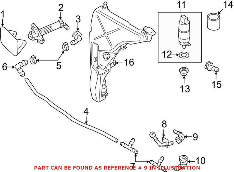 Genuine VW/Audi Headlight Washer Hose Connector 4G8955191