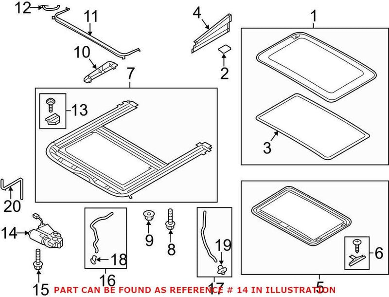 Genuine VW/Audi Sunroof Motor 4G8959591A