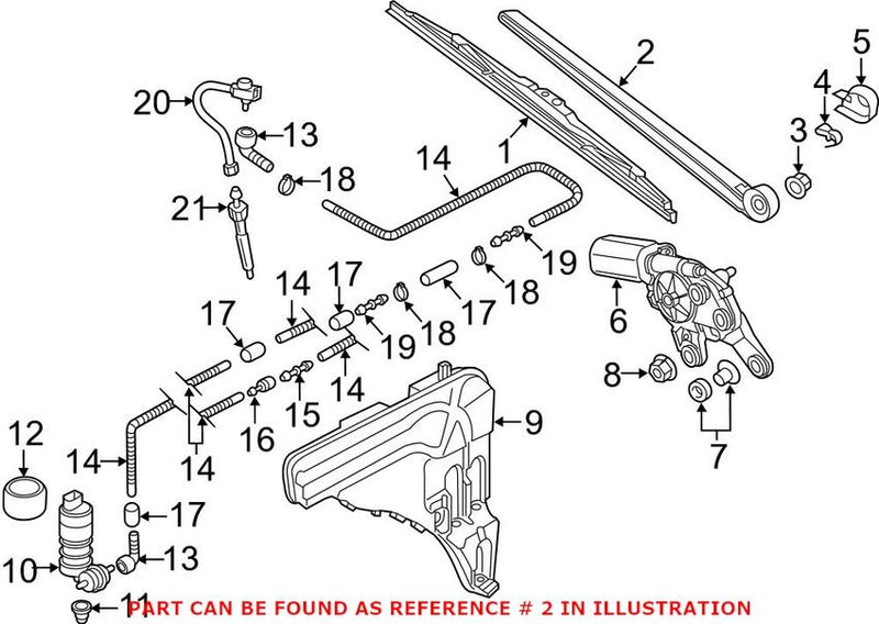 Genuine VW/Audi Back Glass Wiper Arm 4G9955407A1P9 – Genuine VW/Genuine VW/Audi