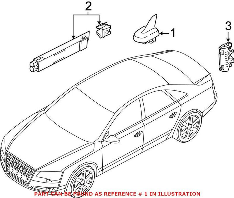 Genuine VW/Audi Radio Antenna Mast 4H0035503EGRU