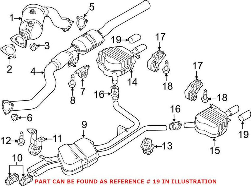 Genuine VW/Audi Exhaust Tail Pipe 4H0253825F