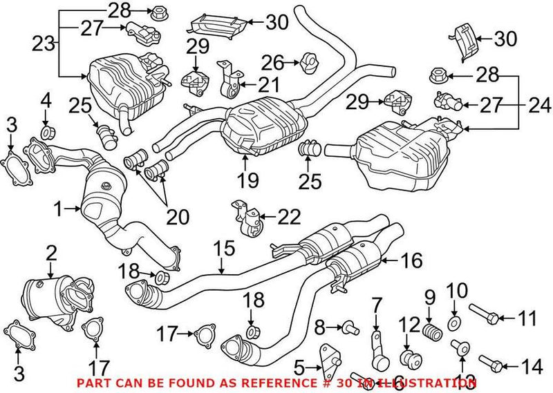 Genuine VW/Audi Exhaust Tail Pipe – Rear Driver Side 4H0253825K