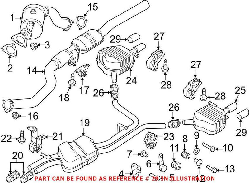 Genuine VW/Audi Exhaust Tail Pipe – Rear Passenger Side 4H0253826K