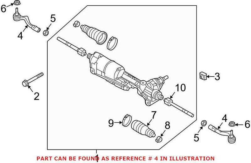 Genuine VW/Audi Steering Tie Rod End – Driver Side Outer 4H0423811