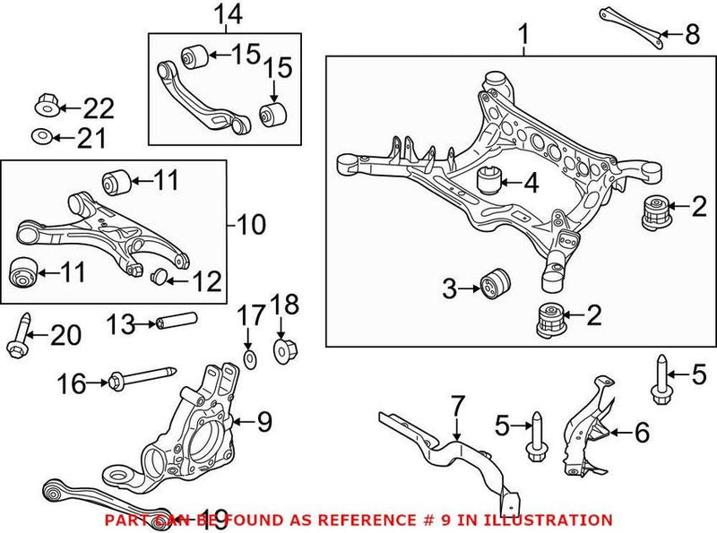Genuine VW/Audi Suspension Knuckle – Rear Driver Side 4H0505431D