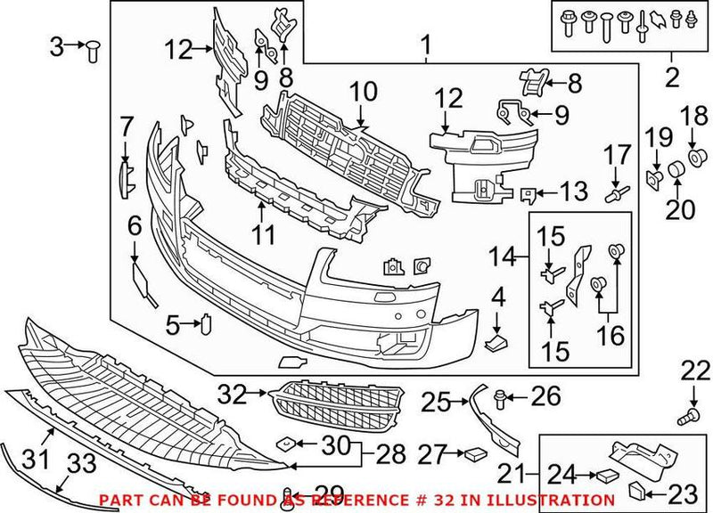 Genuine VW/Audi Grille – Front Passenger Side 4H0807680AC3FZ