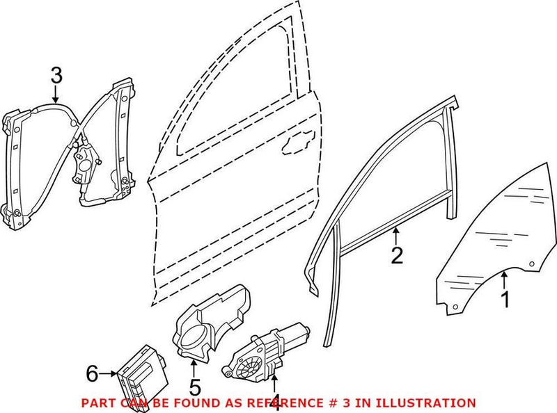 Genuine VW/Audi Window Regulator – Front Passenger Side 4H0837462B