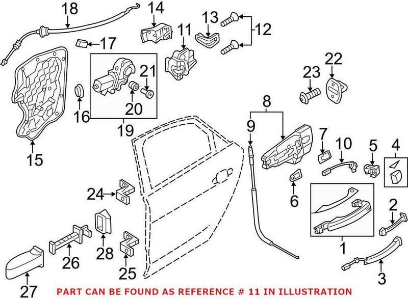 Genuine VW/Audi Door Lock Actuator Motor – Rear Passenger Side 4H0839016D