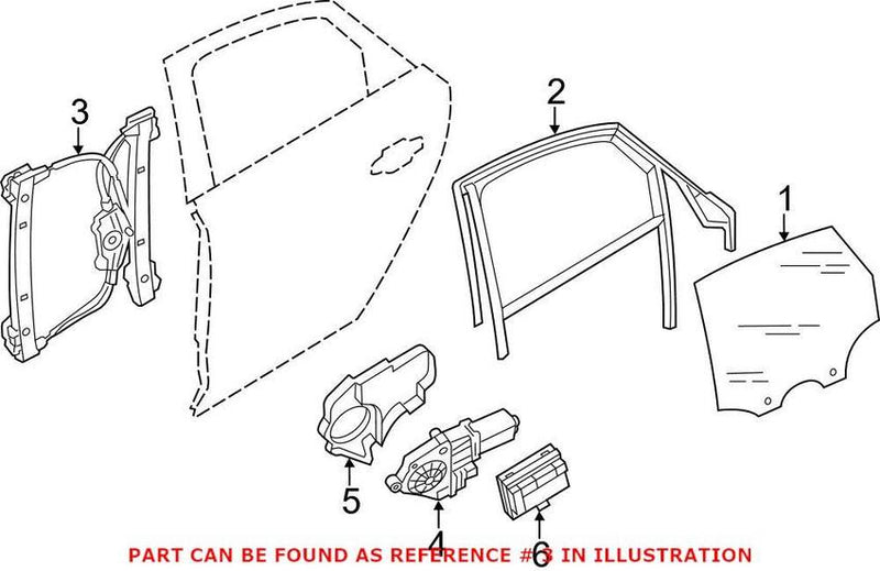 Genuine VW/Audi Window Regulator – Rear Passenger Side 4H0839462C