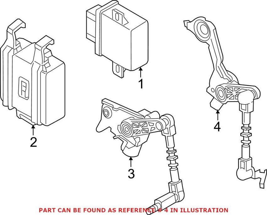 Genuine VW/Audi Headlight Level Sensor – Rear Passenger Side 4H0941310C