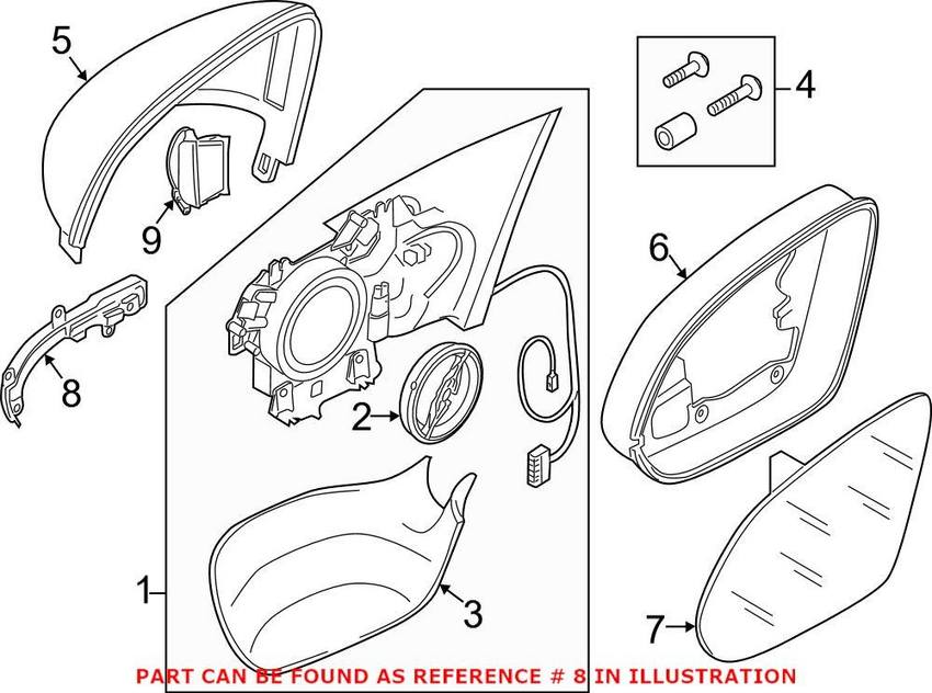 Genuine VW/Audi Turn Signal Light Lens – Front Driver Side 4H0949101A