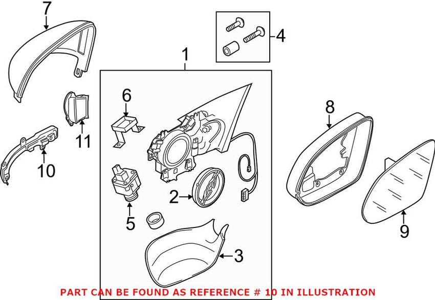 Genuine VW/Audi Turn Signal Light Lens – Front Passenger Side 4H0949102A