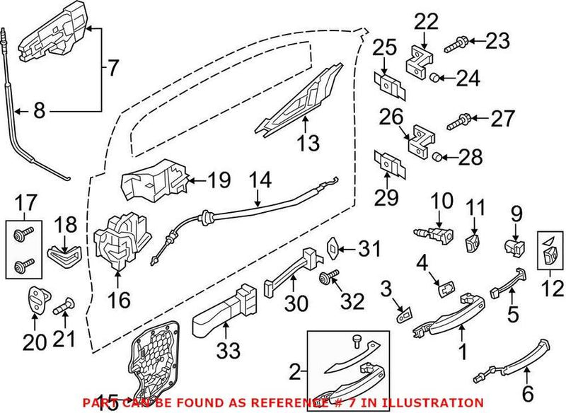 Genuine VW/Audi Exterior Door Handle Base – Driver Side 4H1837885