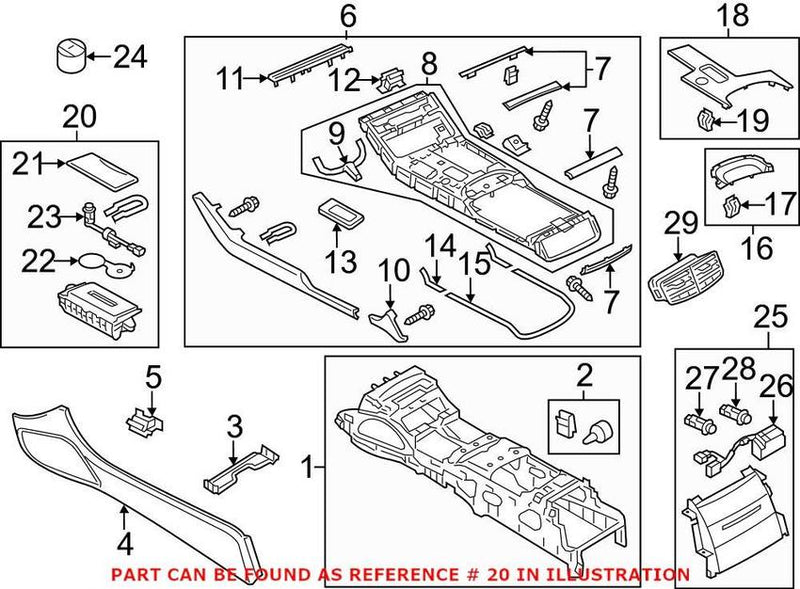 Genuine VW/Audi Console Cup Holder 4H1858601D 6PS – Genuine VW/Genuine VW/Audi
