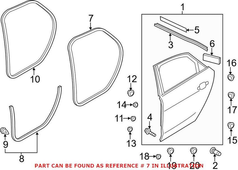 Genuine VW/Audi Door Seal – Rear 4H4839911A