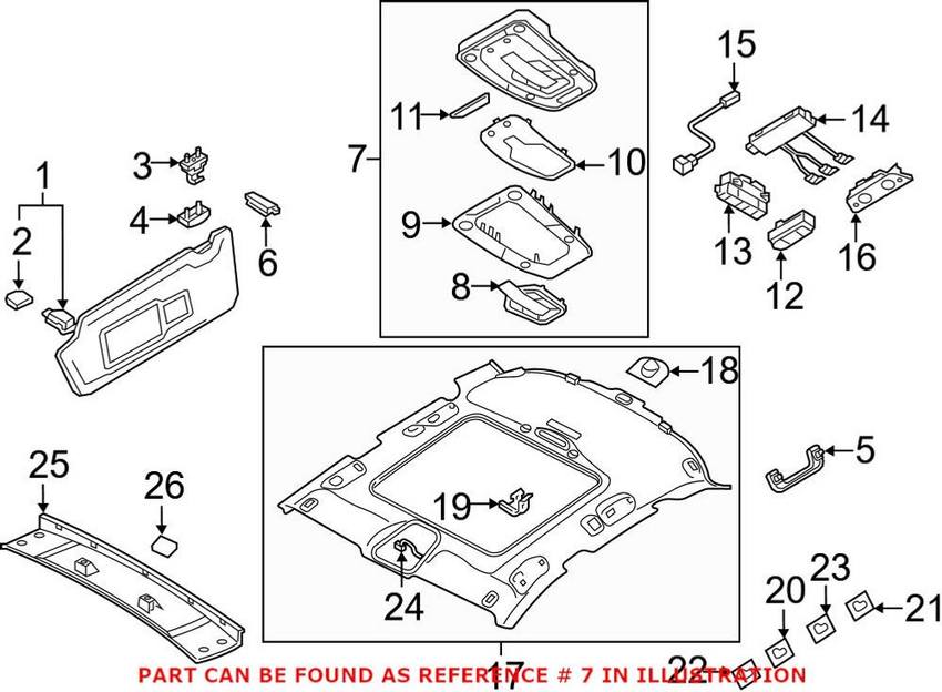 Genuine VW/Audi Reading Light 8W0947135CS6PS