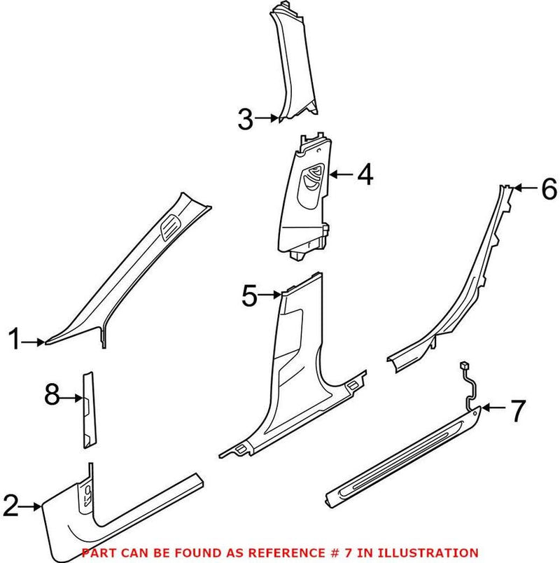 Door Trim Sill Plate Insert – Rear Passenger Side