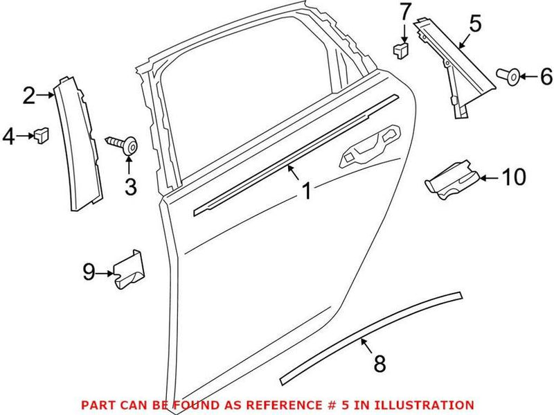 Genuine VW/Audi Door Applique – Rear Driver Side Rearward