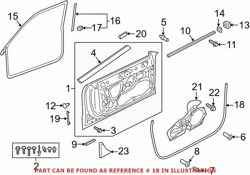 Genuine VW/Audi Door Seal – Front Passenger Side Outer