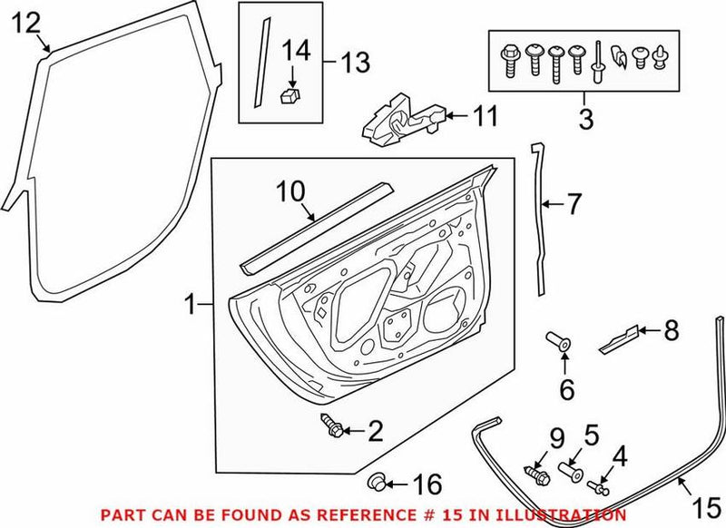 Genuine VW/Audi Door Seal – Rear Passenger Side Outer