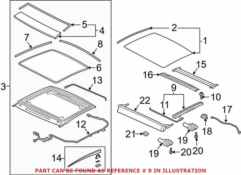Genuine VW/Audi Sunroof Guide Jaw